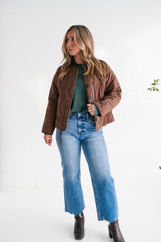 Chestnut Wave Quilted Jacket