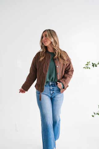 Chestnut Wave Quilted Jacket