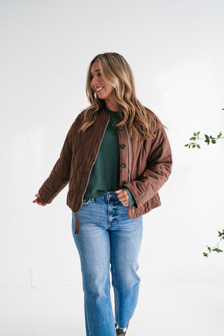 Chestnut Wave Quilted Jacket
