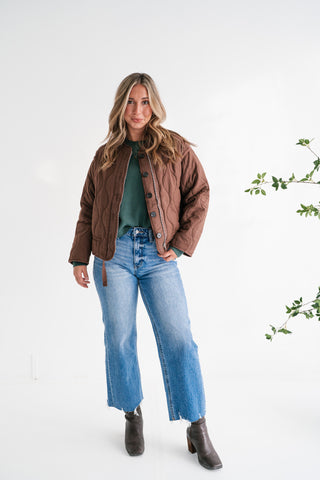 Chestnut Wave Quilted Jacket