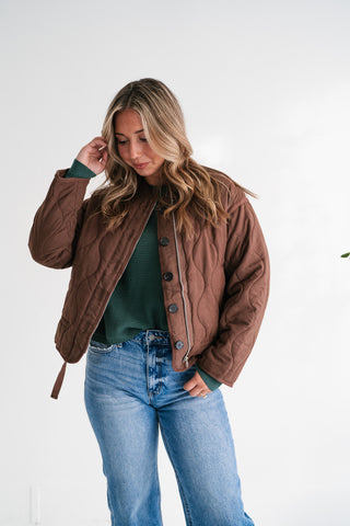 Chestnut Wave Quilted Jacket