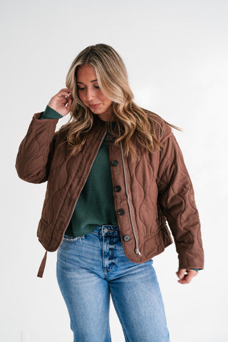 Chestnut Wave Quilted Jacket