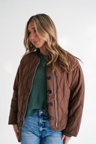 Chestnut Wave Quilted Jacket