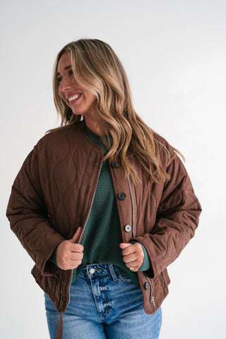 Chestnut Wave Quilted Jacket