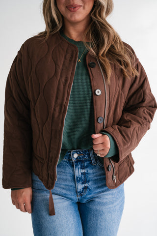 Chestnut Wave Quilted Jacket