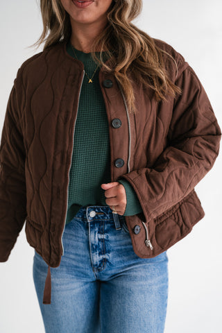 Chestnut Wave Quilted Jacket