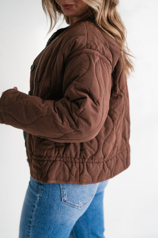 Chestnut Wave Quilted Jacket