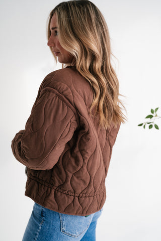 Chestnut Wave Quilted Jacket