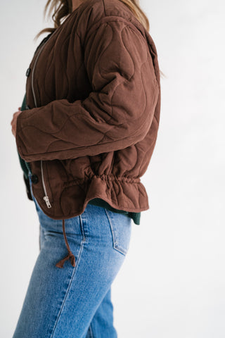 Chestnut Wave Quilted Jacket