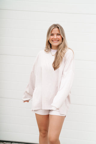 Marlo Pinstripe Oversized Set - Top