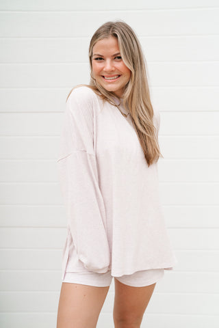 Marlo Pinstripe Oversized Set - Top