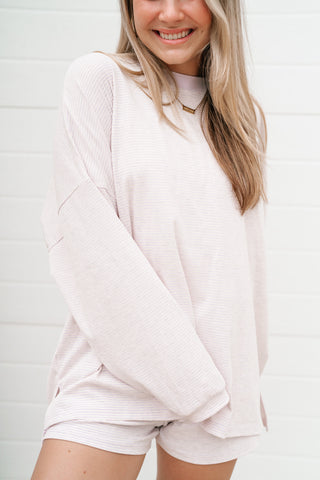 Marlo Pinstripe Oversized Set - Top