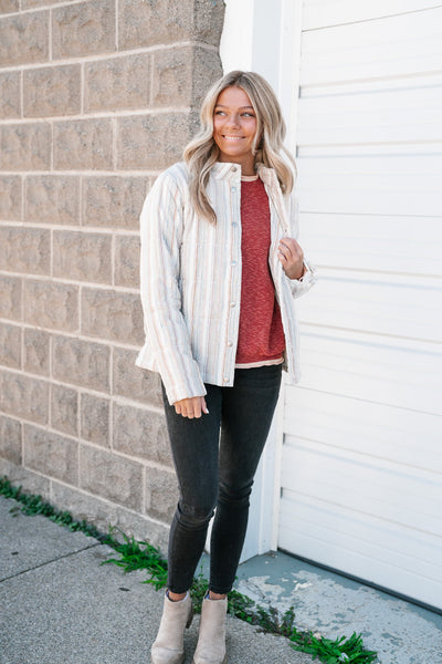 Notice Me Quilted Stripe Jacket