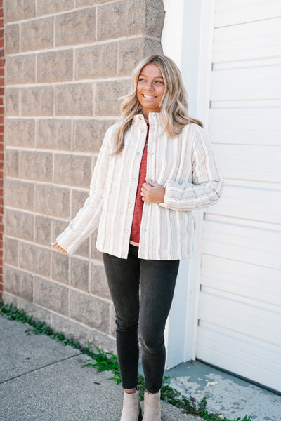 Notice Me Quilted Stripe Jacket