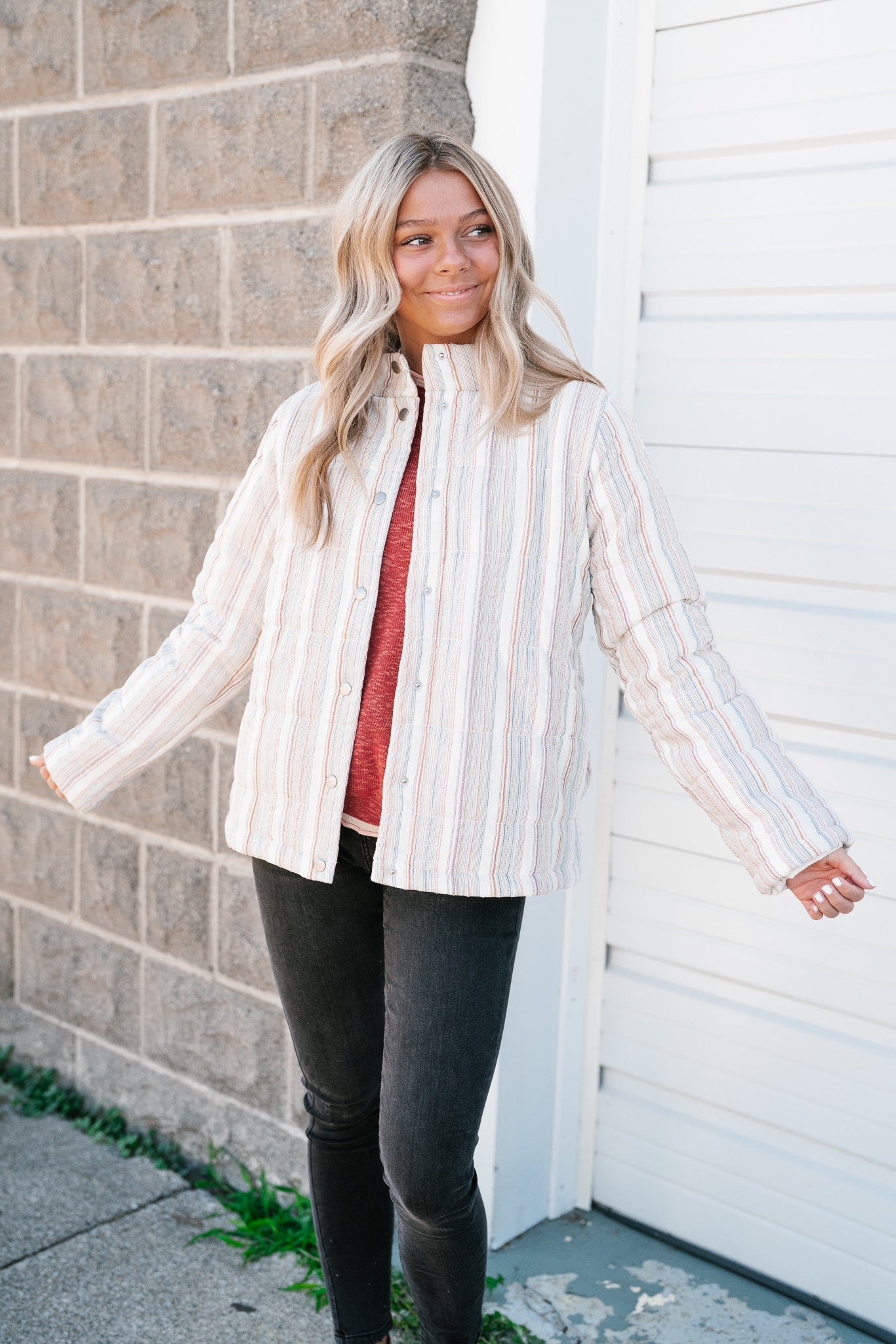 Notice Me Quilted Stripe Jacket
