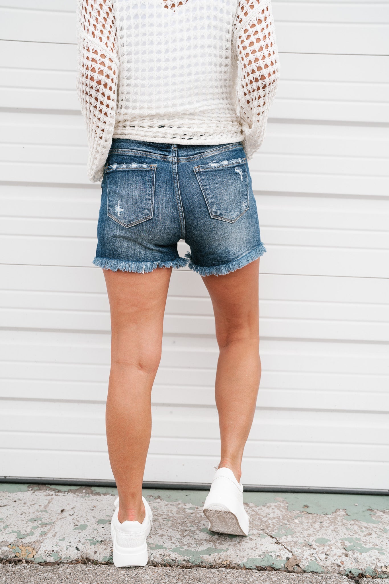 Risen Candace Dark Wash Denim Shorts