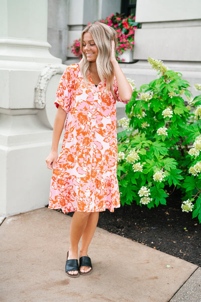 Raya Floral Button Up Dress