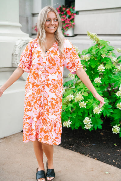 Raya Floral Button Up Dress