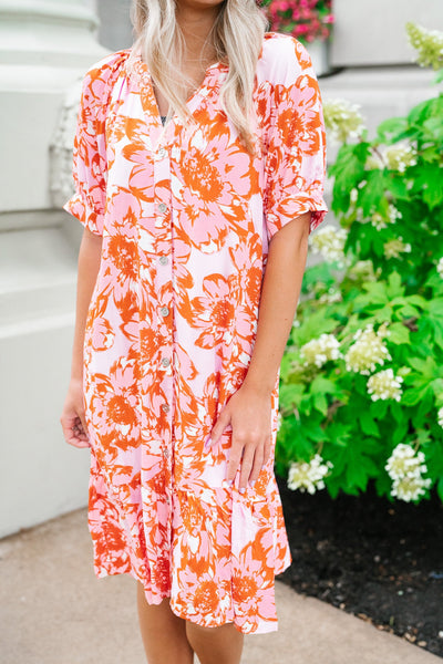 Raya Floral Button Up Dress