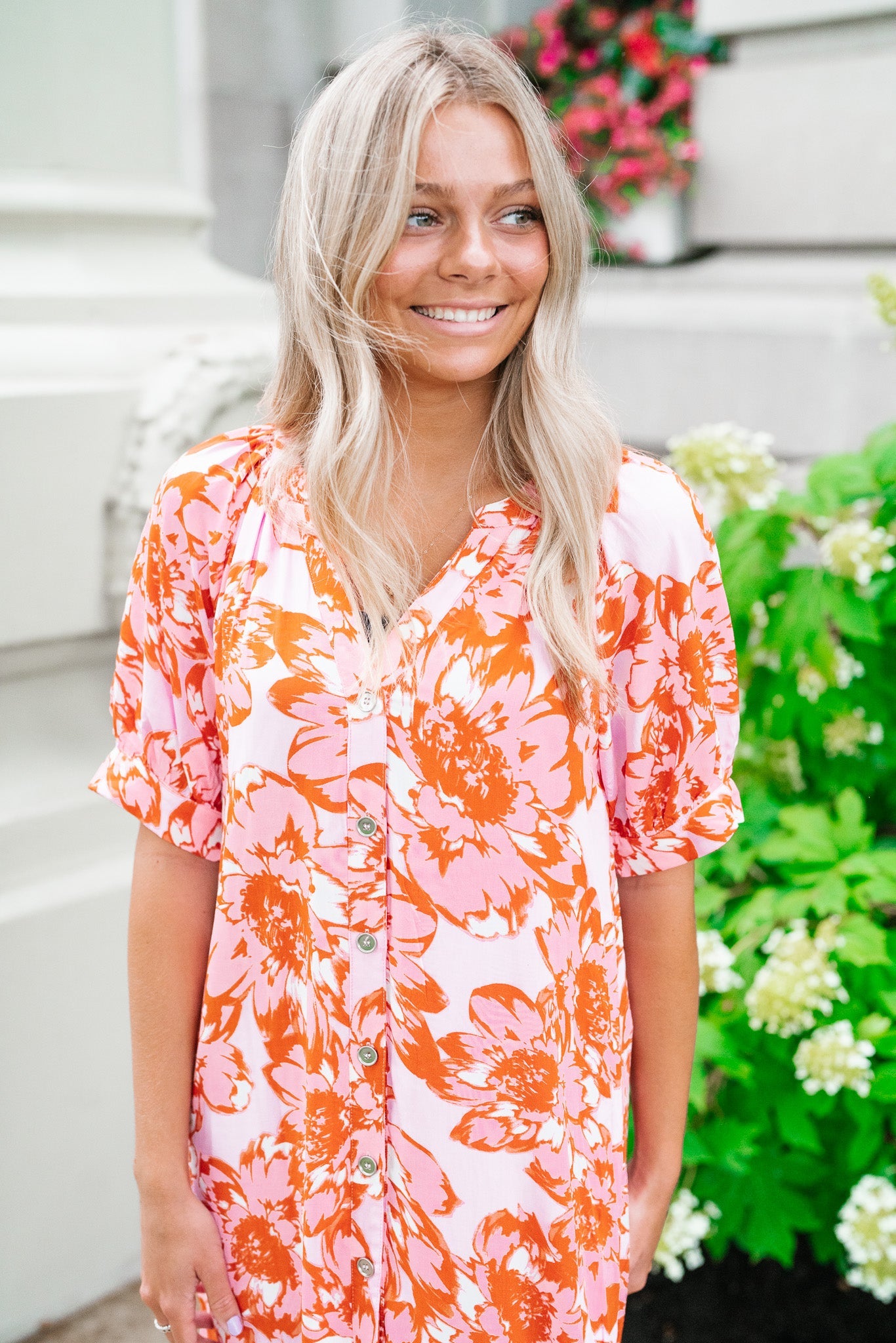 Raya Floral Button Up Dress