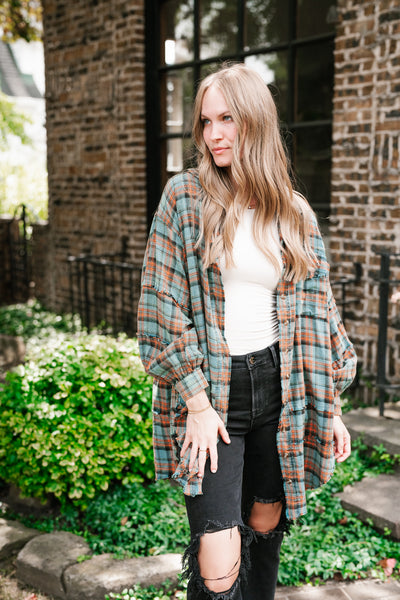 Alyssa Plaid Flannel - Vintage Teal