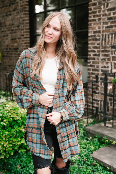 Alyssa Plaid Flannel - Vintage Teal