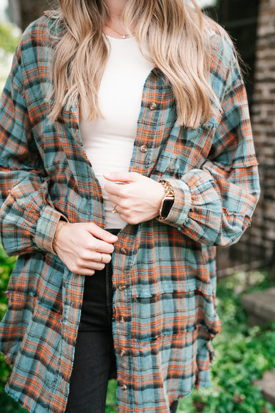 Alyssa Plaid Flannel - Vintage Teal