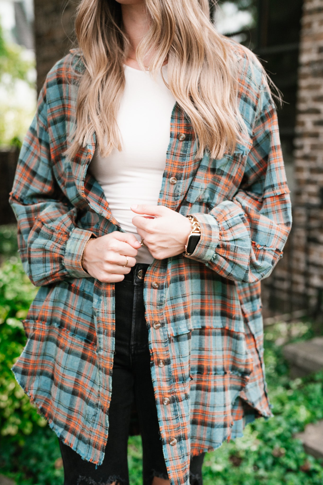 Alyssa Plaid Flannel - Vintage Teal