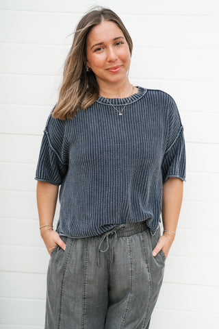 Always Ready Knit Top - Navy