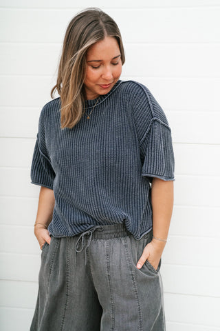 Always Ready Knit Top - Navy