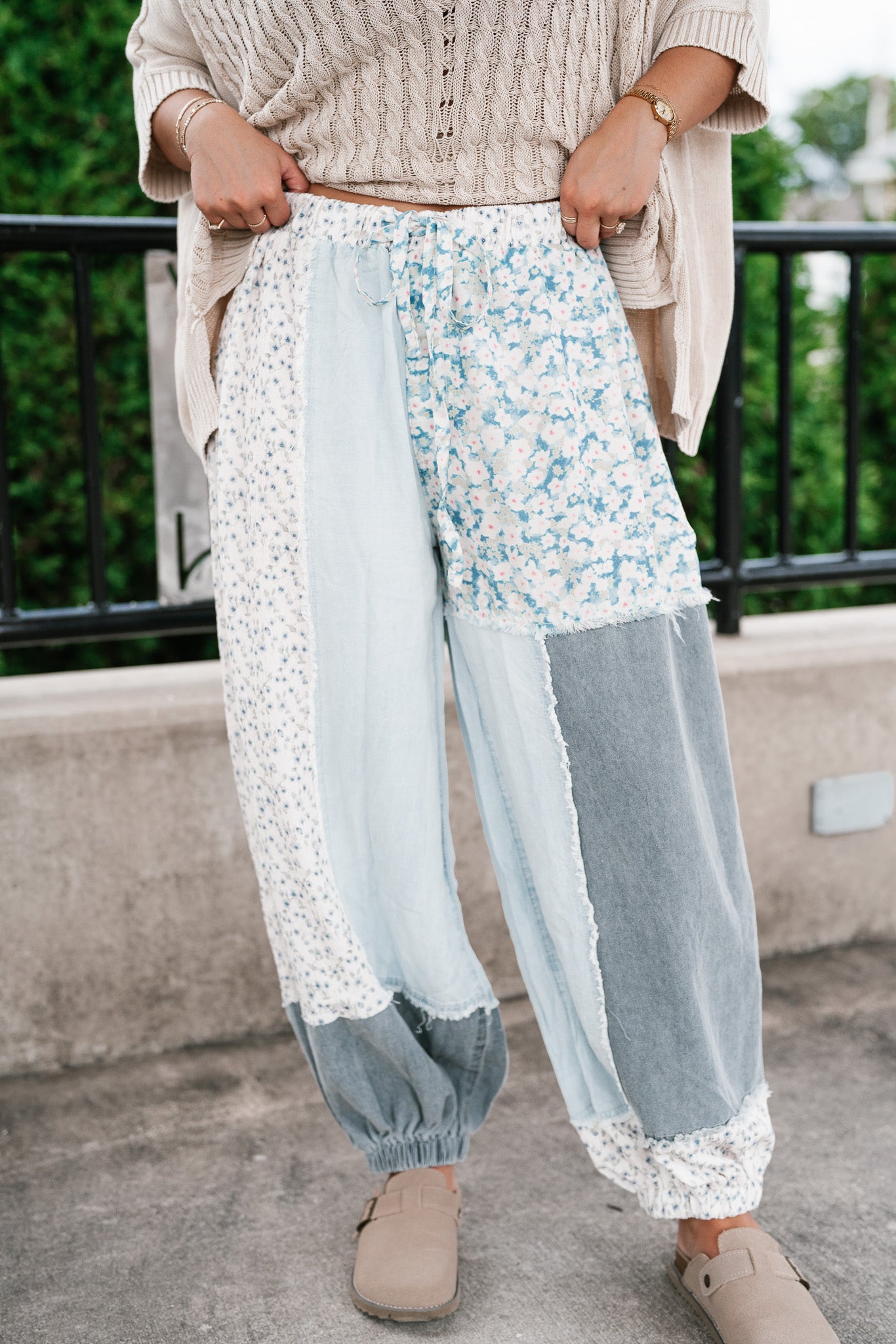 Summertime Bloom Patchwork Balloon Pants