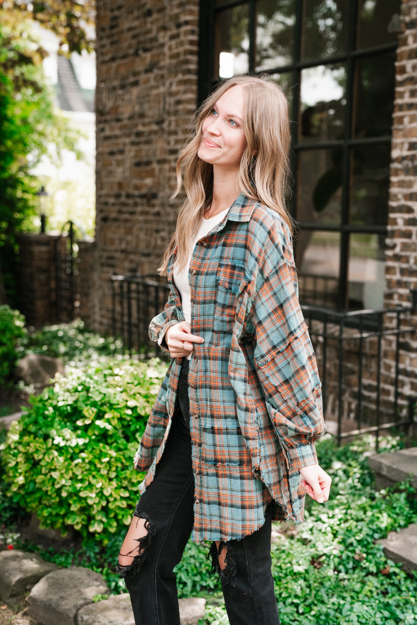 Alyssa Plaid Flannel - Vintage Teal