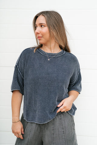 Always Ready Knit Top - Navy