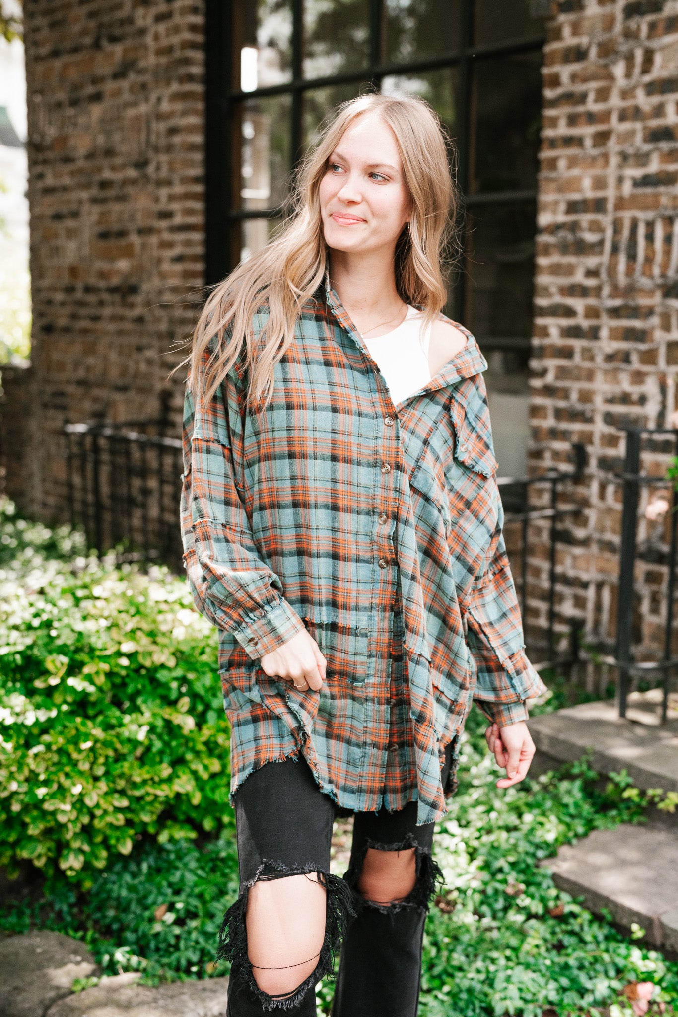 Alyssa Plaid Flannel - Vintage Teal