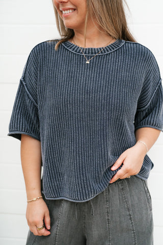 Always Ready Knit Top - Navy
