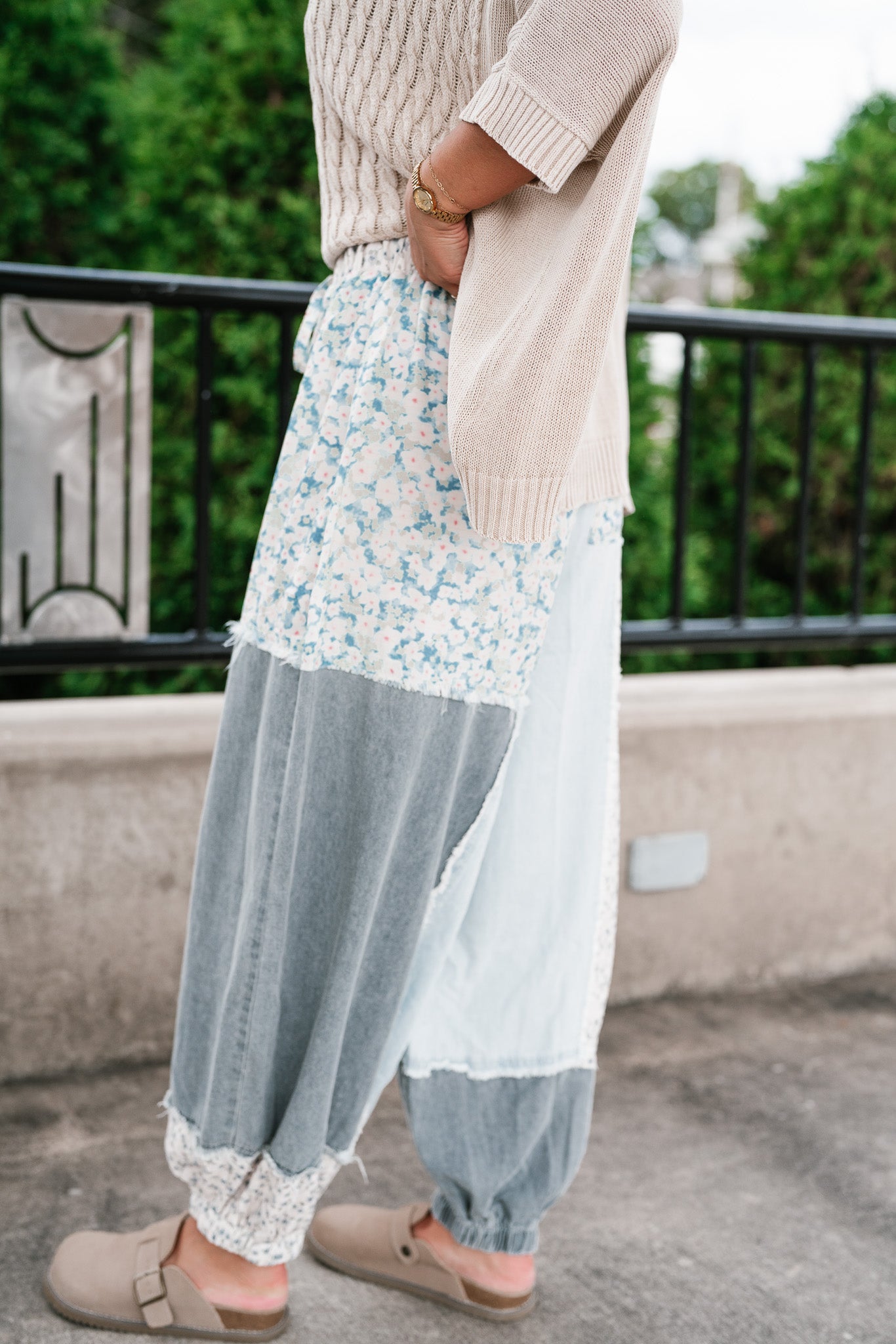 Summertime Bloom Patchwork Balloon Pants