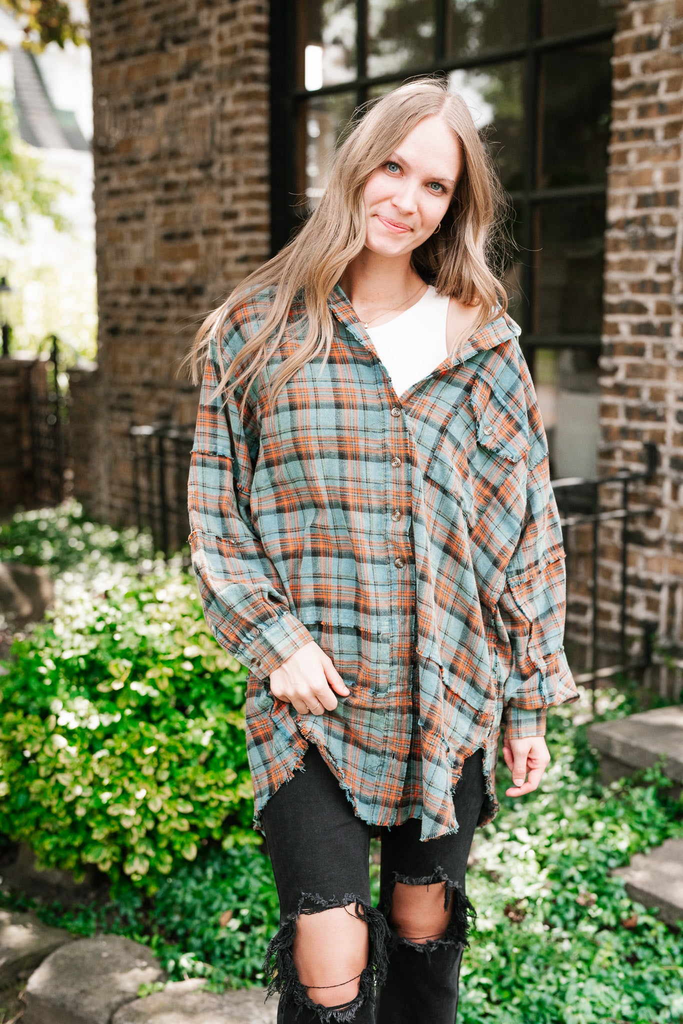 Alyssa Plaid Flannel - Vintage Teal