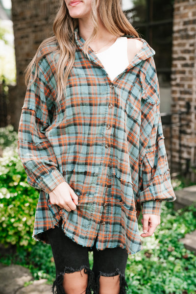 Alyssa Plaid Flannel - Vintage Teal