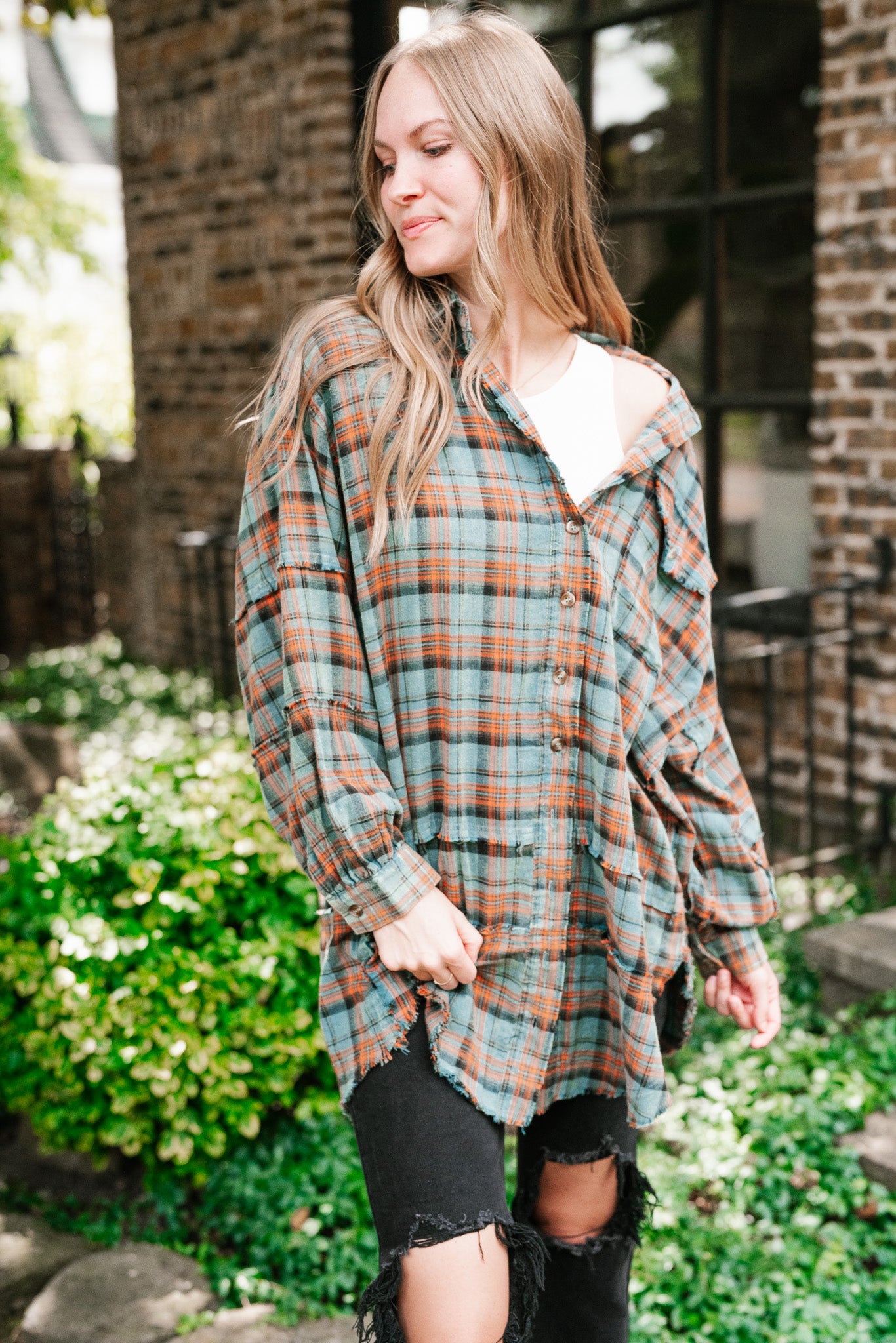 Alyssa Plaid Flannel - Vintage Teal