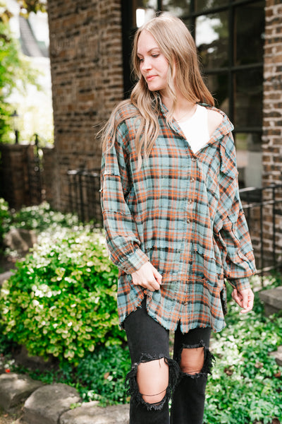 Alyssa Plaid Flannel - Vintage Teal