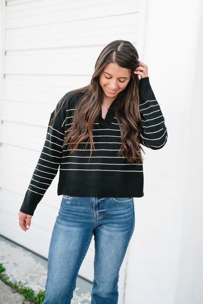 Highland Striped Collared Sweater
