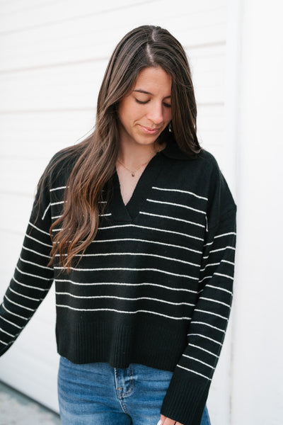 Highland Striped Collared Sweater