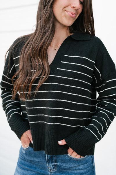 Highland Striped Collared Sweater
