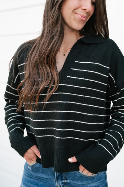 Highland Striped Collared Sweater