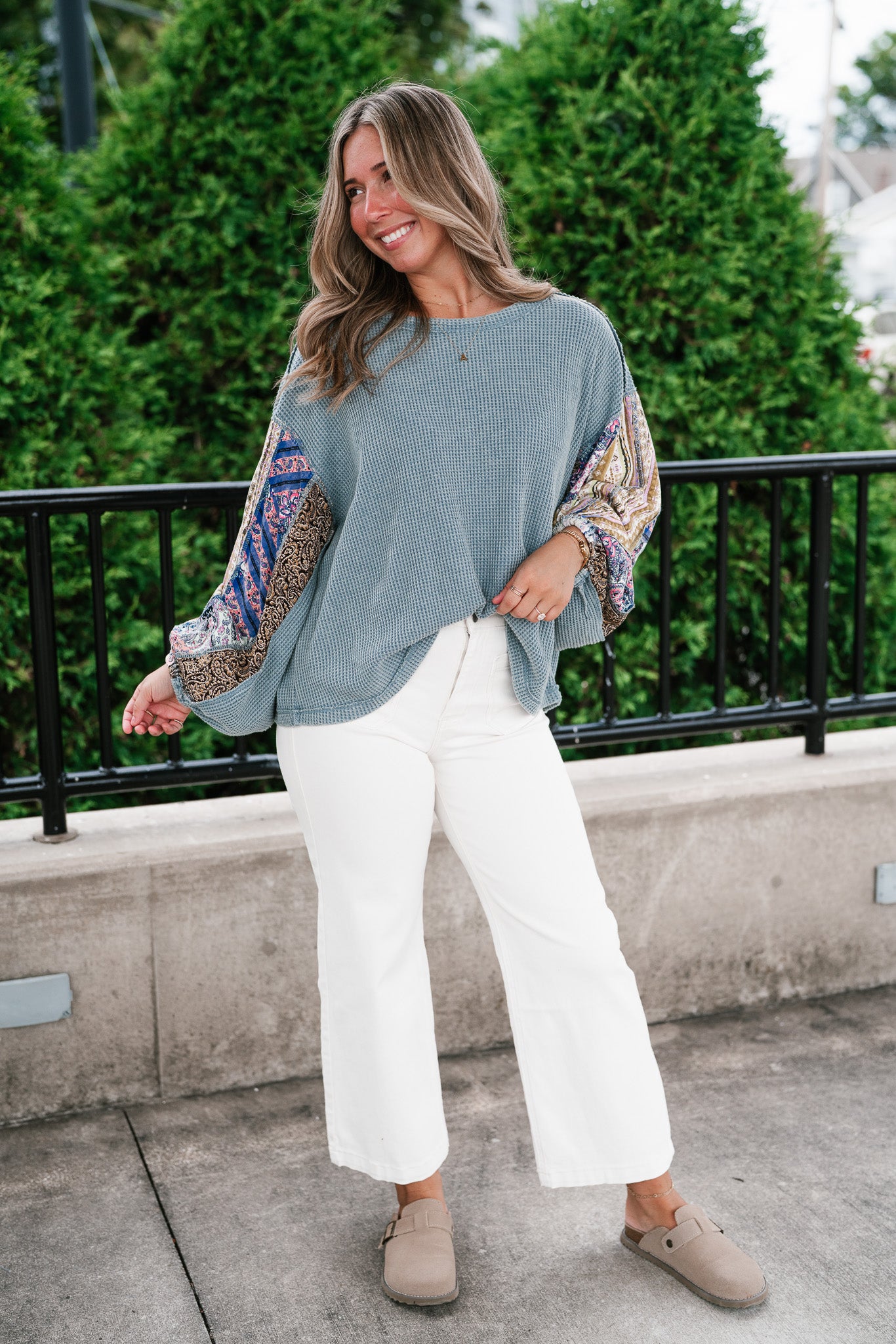 Woodland Charm Mixed Print Knit Top