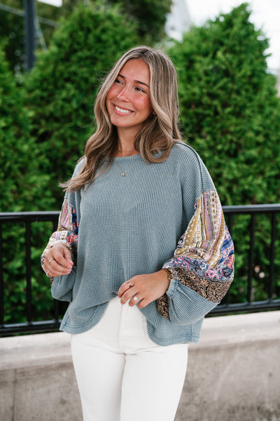 Woodland Charm Mixed Print Knit Top