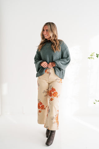 Mountain Air Chunky Knit Oversized Sweater - Ash Jade