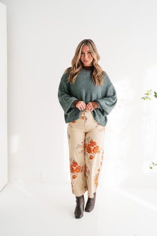 Mountain Air Chunky Knit Oversized Sweater - Ash Jade