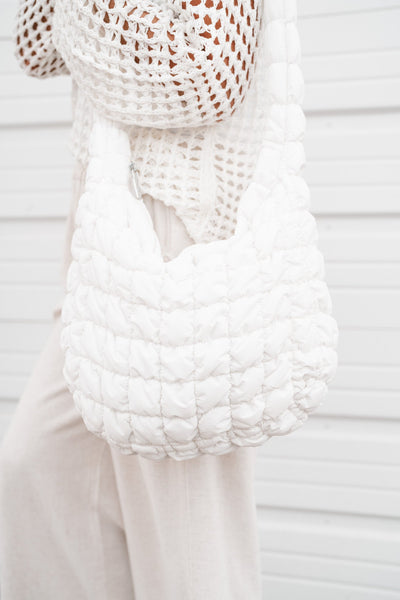 Poppie Quilted Puffer Bags - White