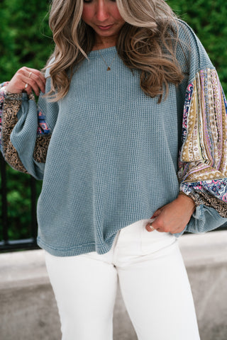 Woodland Charm Mixed Print Knit Top